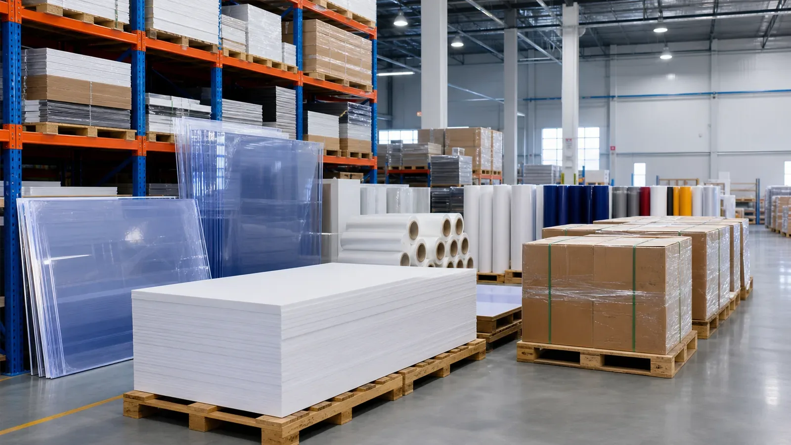 China advertising materials sourcing warehouse and global logistics background